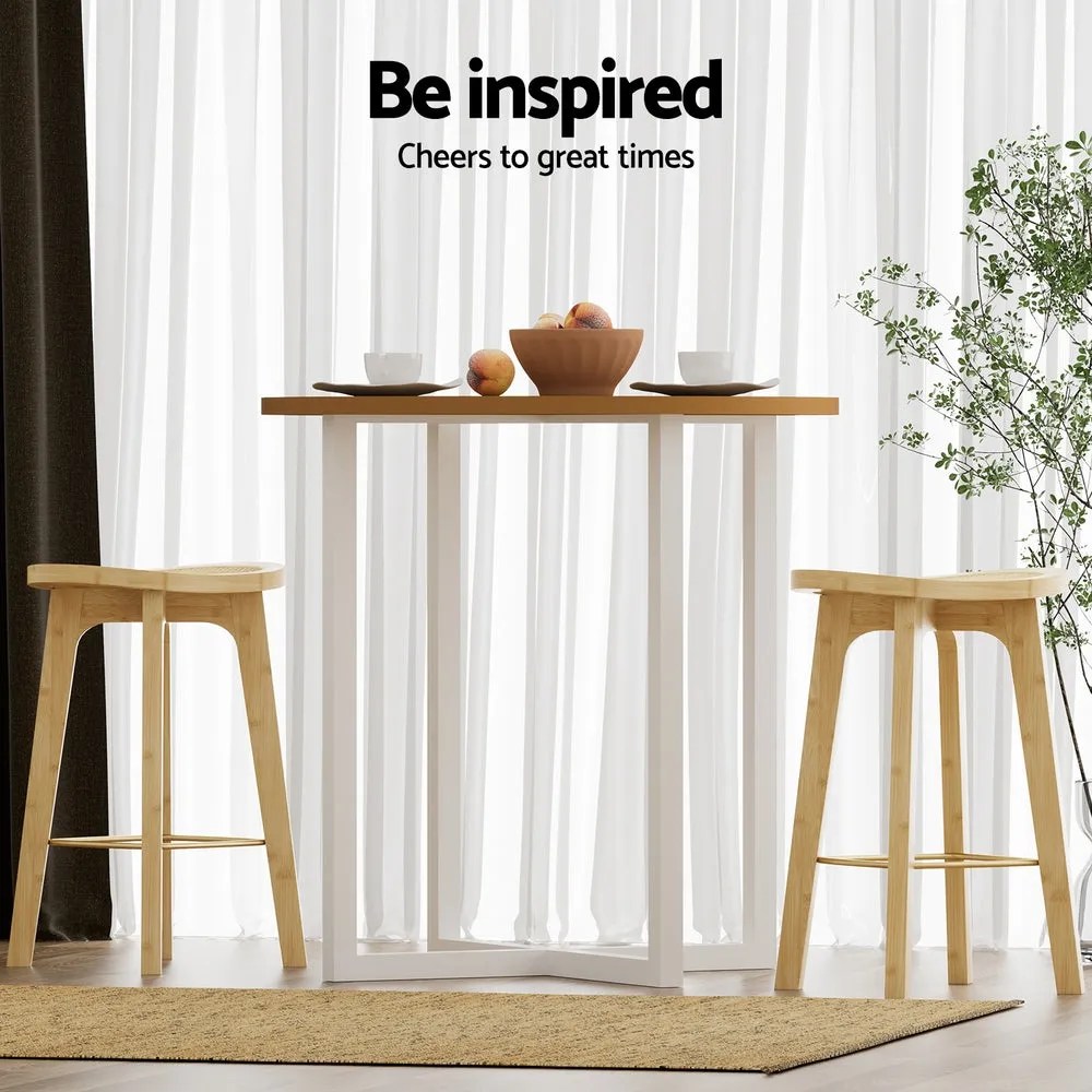 4x Bar Stools | Bamboo Rattan Stool | Counter Chair | Kitchen Barstools