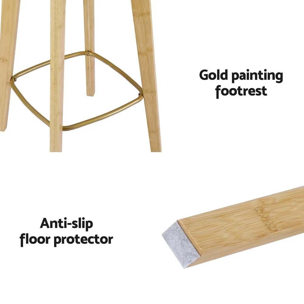 4x Bar Stools | Bamboo Rattan Stool | Counter Chair | Kitchen Barstools