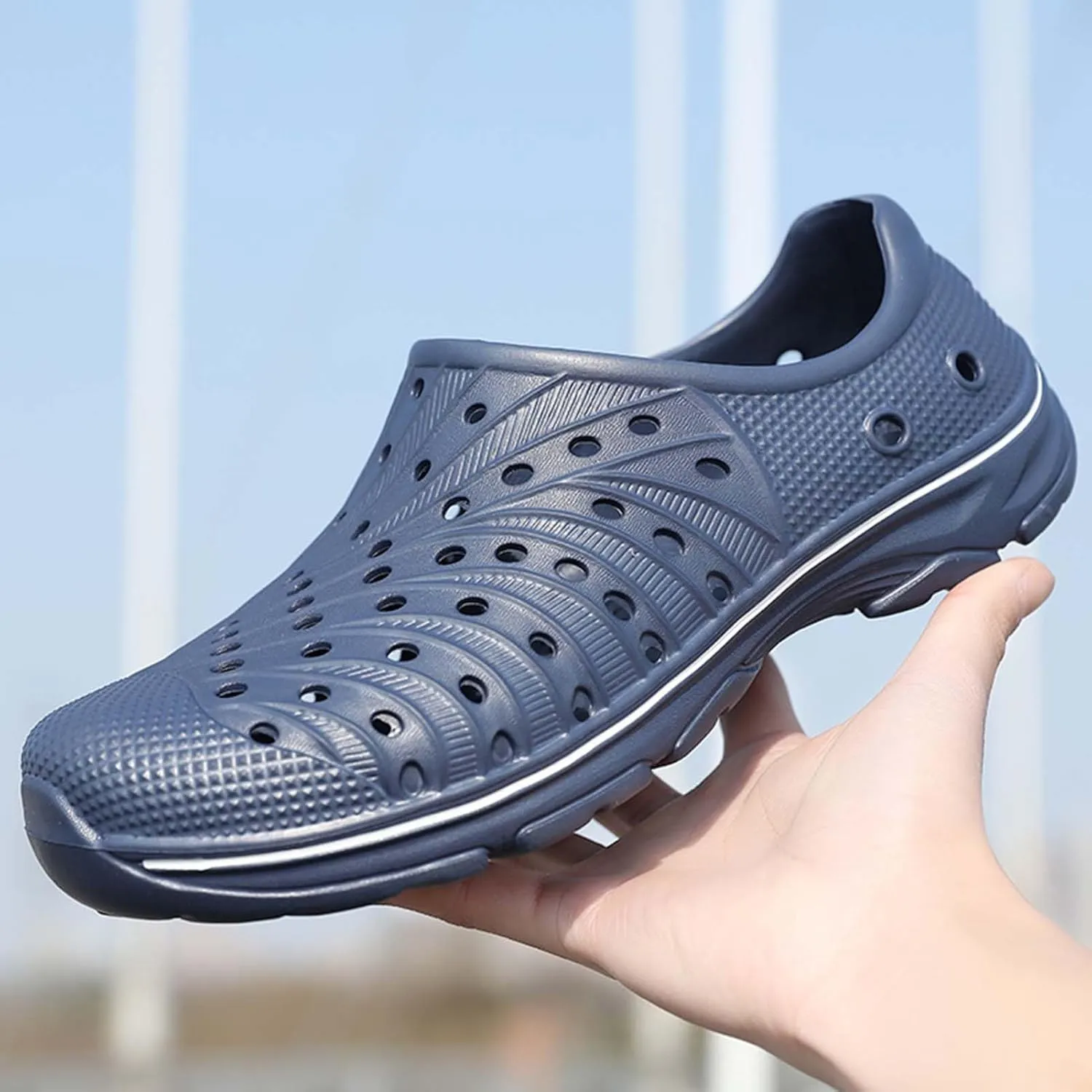 CERYTHRINA Mens Garden Clogs Shoes Outdoor Breathable Slip on Soft Rubber Sandals Beach EVA Water Shoes