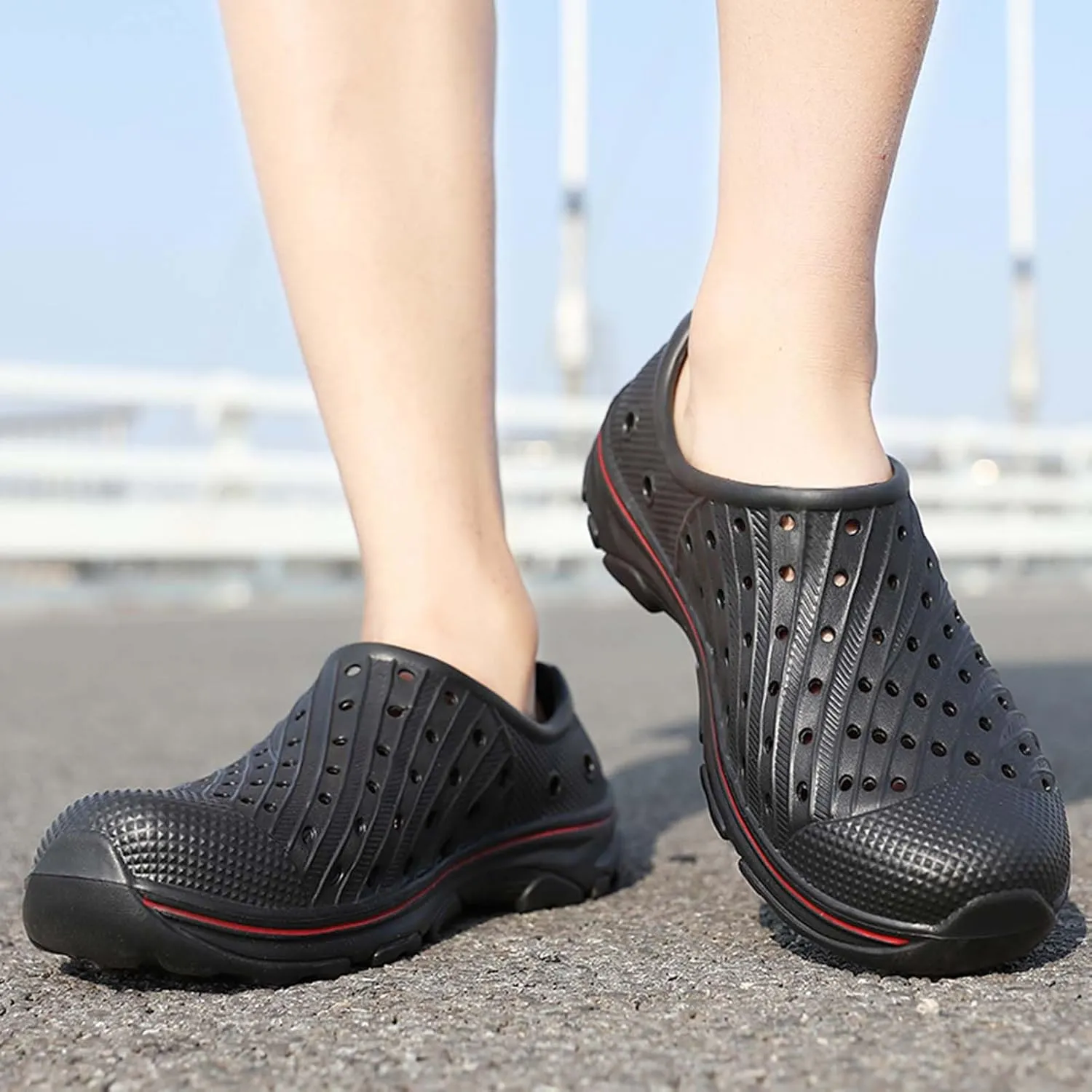 CERYTHRINA Mens Garden Clogs Shoes Outdoor Breathable Slip on Soft Rubber Sandals Beach EVA Water Shoes