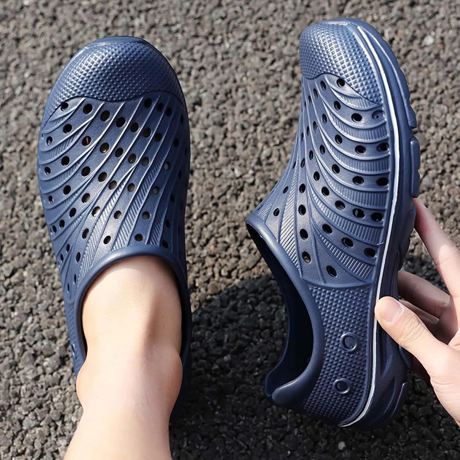 CERYTHRINA Mens Garden Clogs Shoes Outdoor Breathable Slip on Soft Rubber Sandals Beach EVA Water Shoes