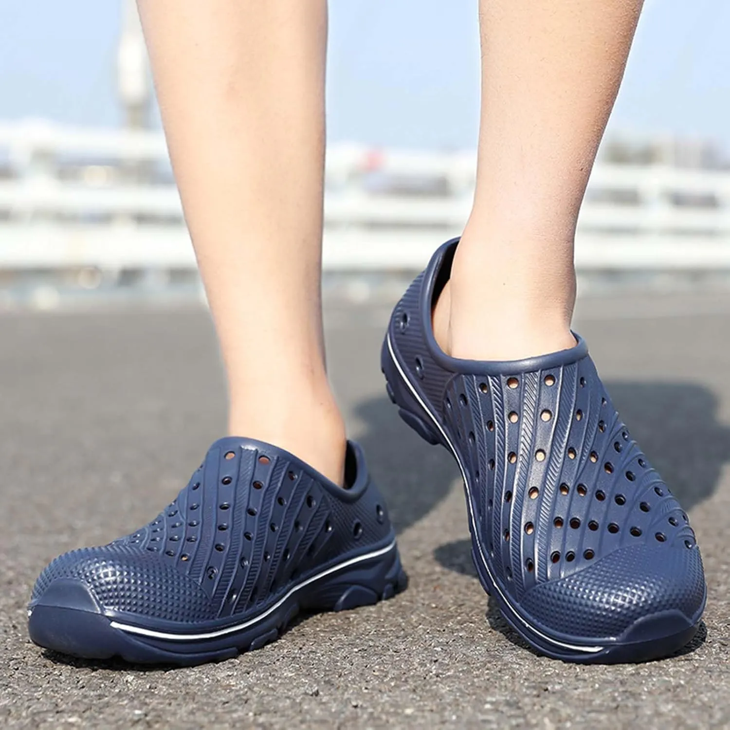 CERYTHRINA Mens Garden Clogs Shoes Outdoor Breathable Slip on Soft Rubber Sandals Beach EVA Water Shoes