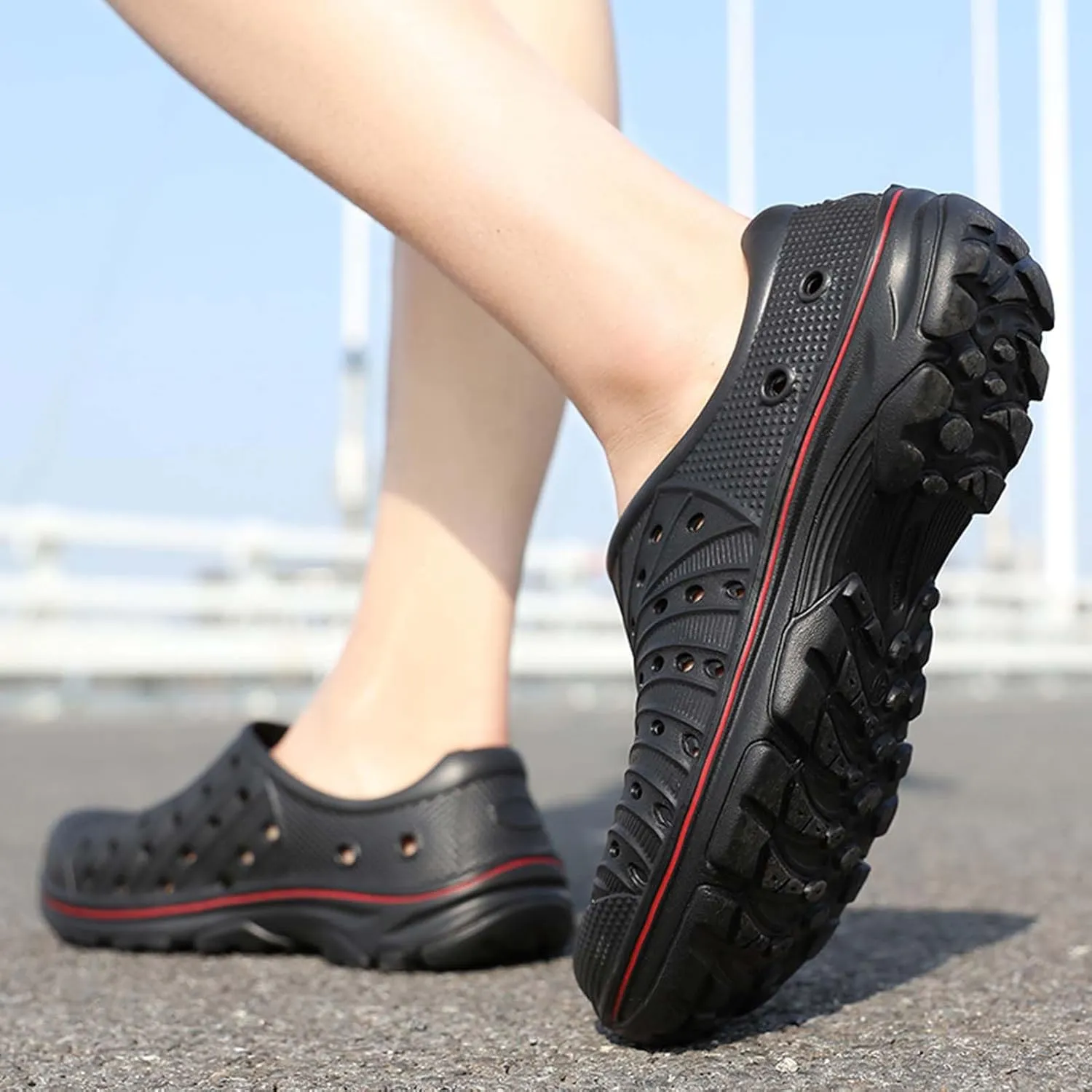 CERYTHRINA Mens Garden Clogs Shoes Outdoor Breathable Slip on Soft Rubber Sandals Beach EVA Water Shoes