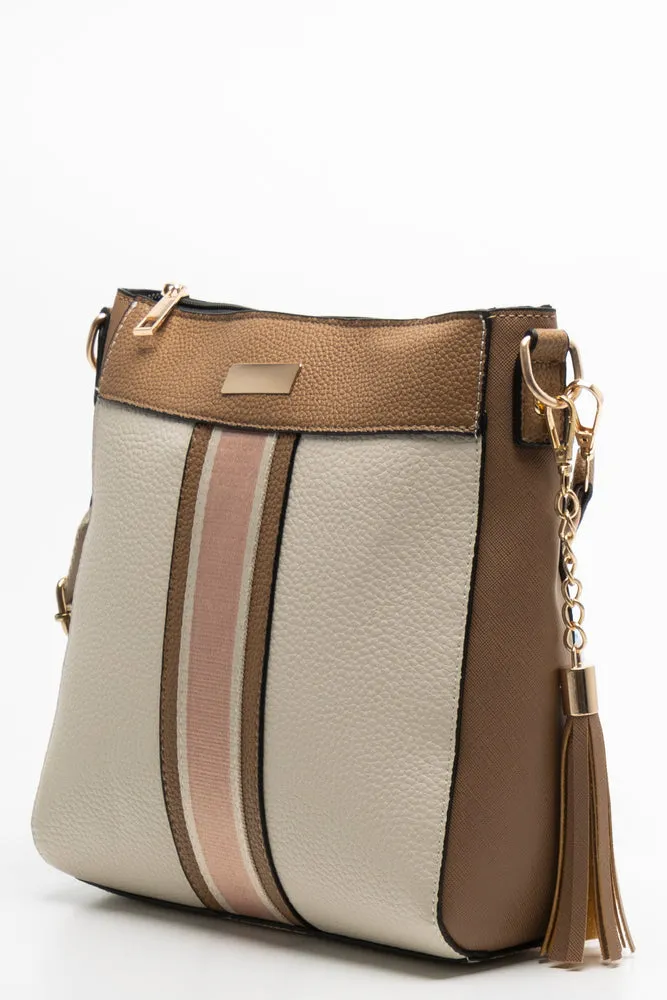 Contrast Messenger Bag Natural