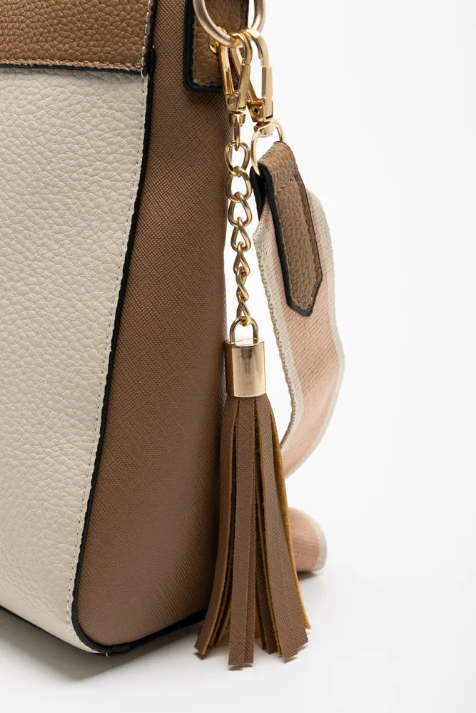 Contrast Messenger Bag Natural