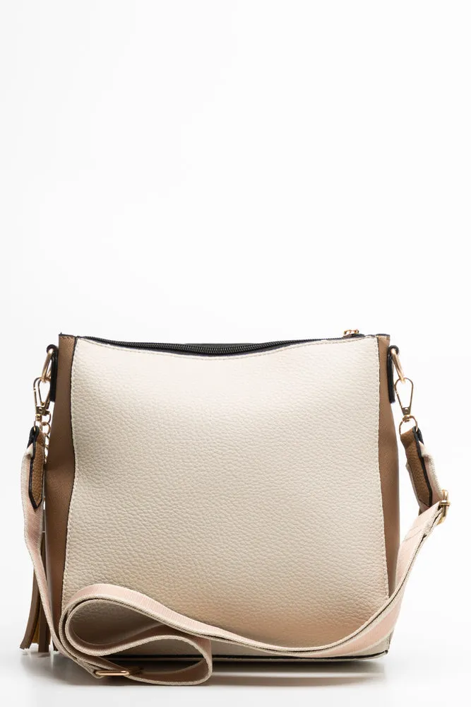 Contrast Messenger Bag Natural