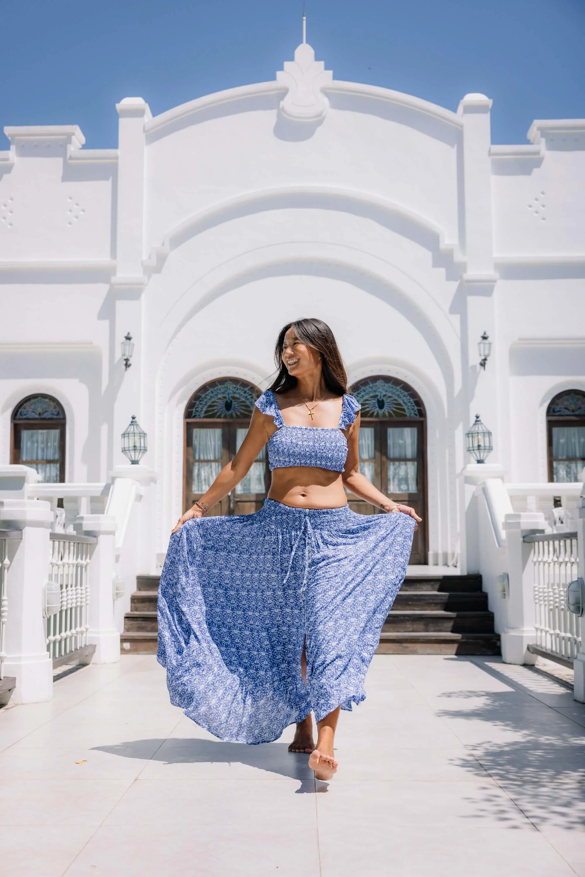 Hollie Top in Blue Emery