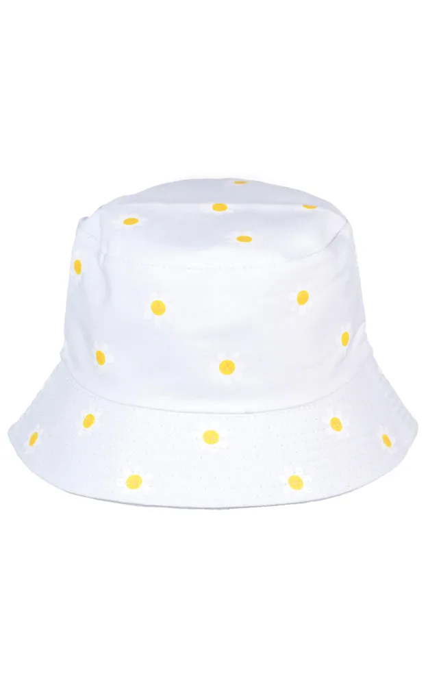 JH876 Reversible Daisy Print Cotton Bucket Hat