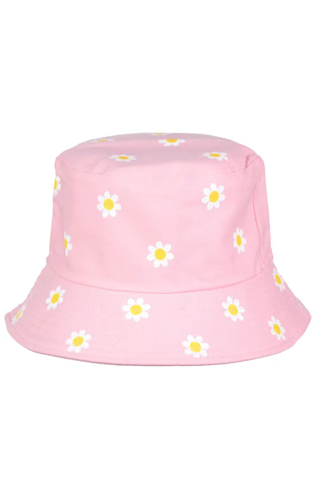 JH876 Reversible Daisy Print Cotton Bucket Hat