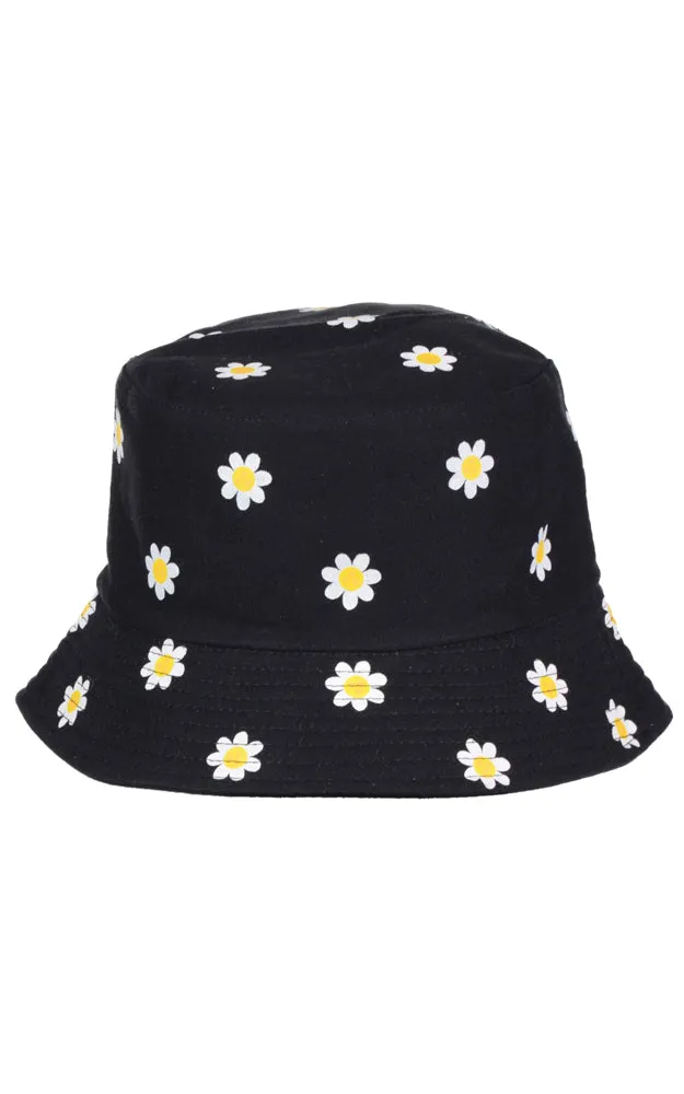 JH876 Reversible Daisy Print Cotton Bucket Hat