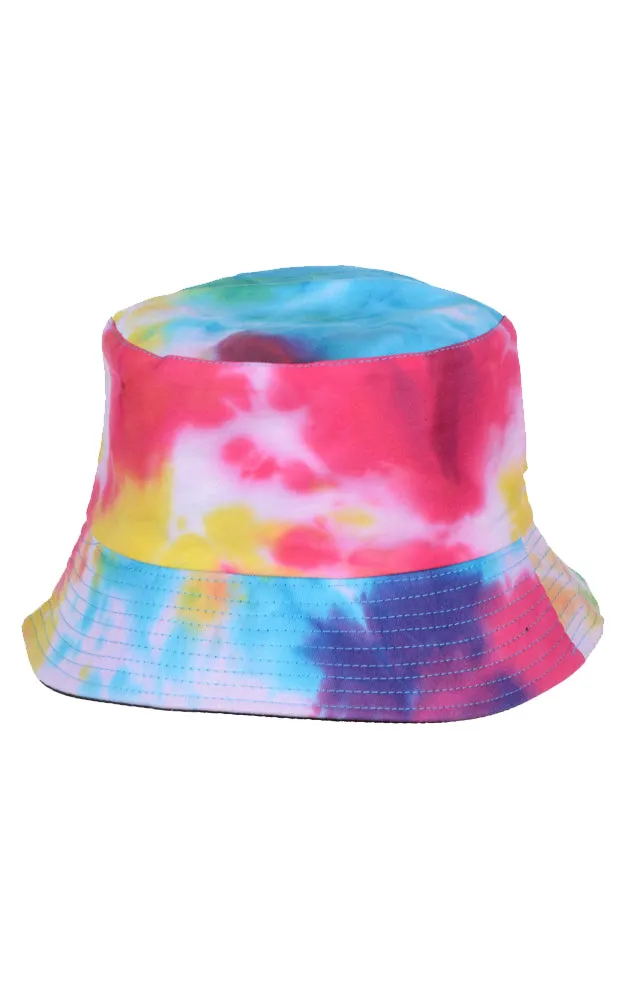 JH877 Reversible Tie-Dye Print Cotton Bucket Hat