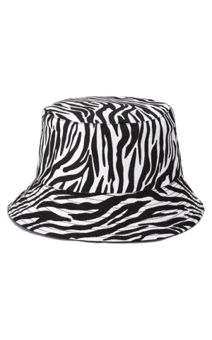 JH893 Reversible Zebra Print Cotton Bucket Hat