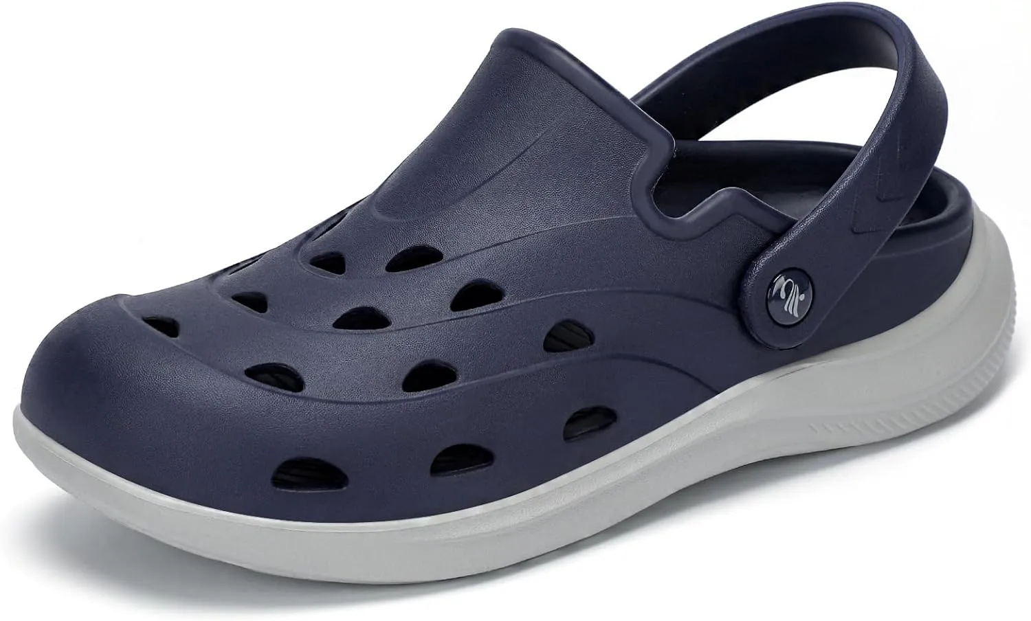 Kricely Clogs for Men with Arch Support Shower Hiking Sandals for Beach Water, Garden Shoes Recovery Plantar Fasciitis Orthotic Slides Deep Blue 10.5