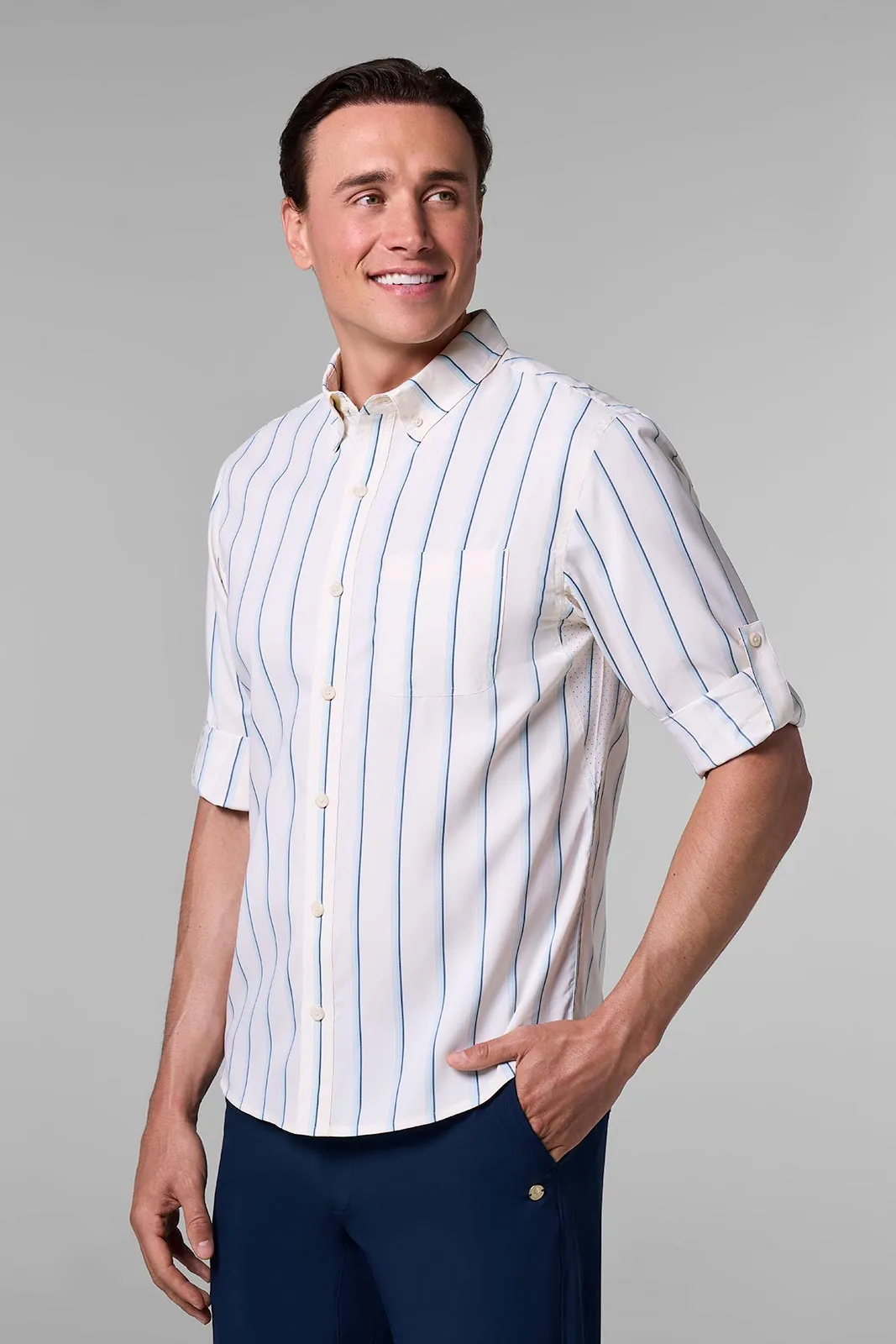 Men's Aricia Sun Shirt | Pearl/Skyride Stripe