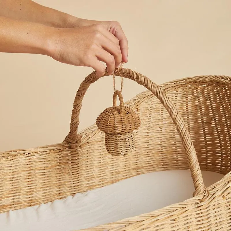 Rattan Acorn Rattle by Olli Ella