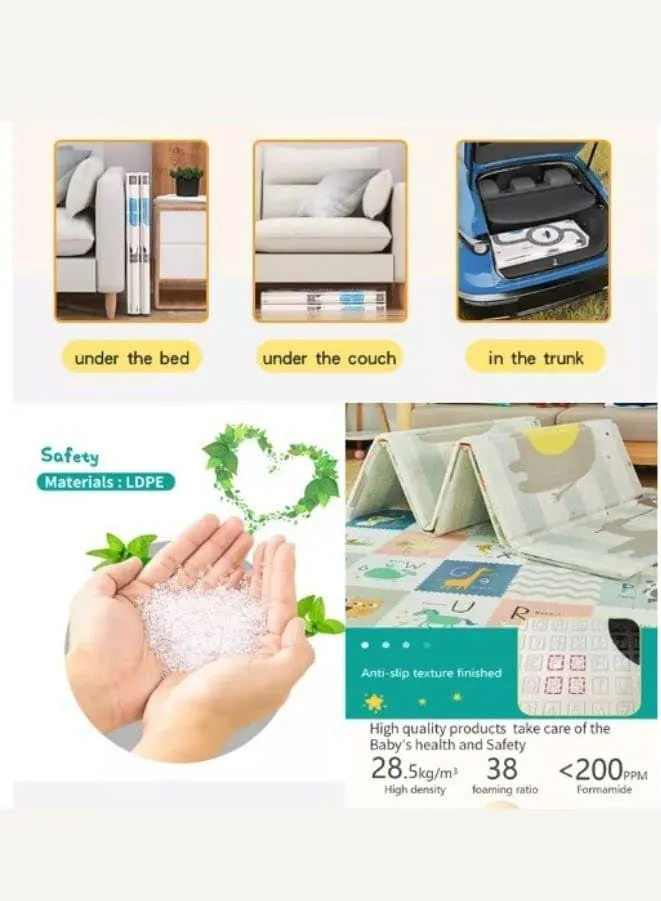 Reversible Folding Children's Waterproof and Non-toxic Double Sided Mat (200x180x1.0cm)