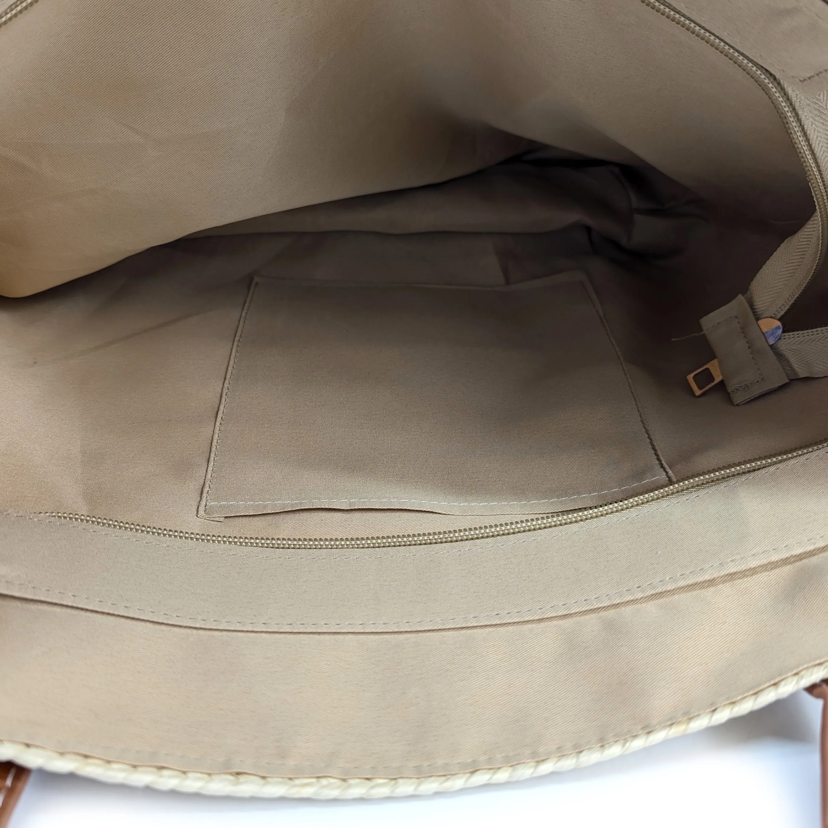Straw Style Shoulder Bag - Natural Cream