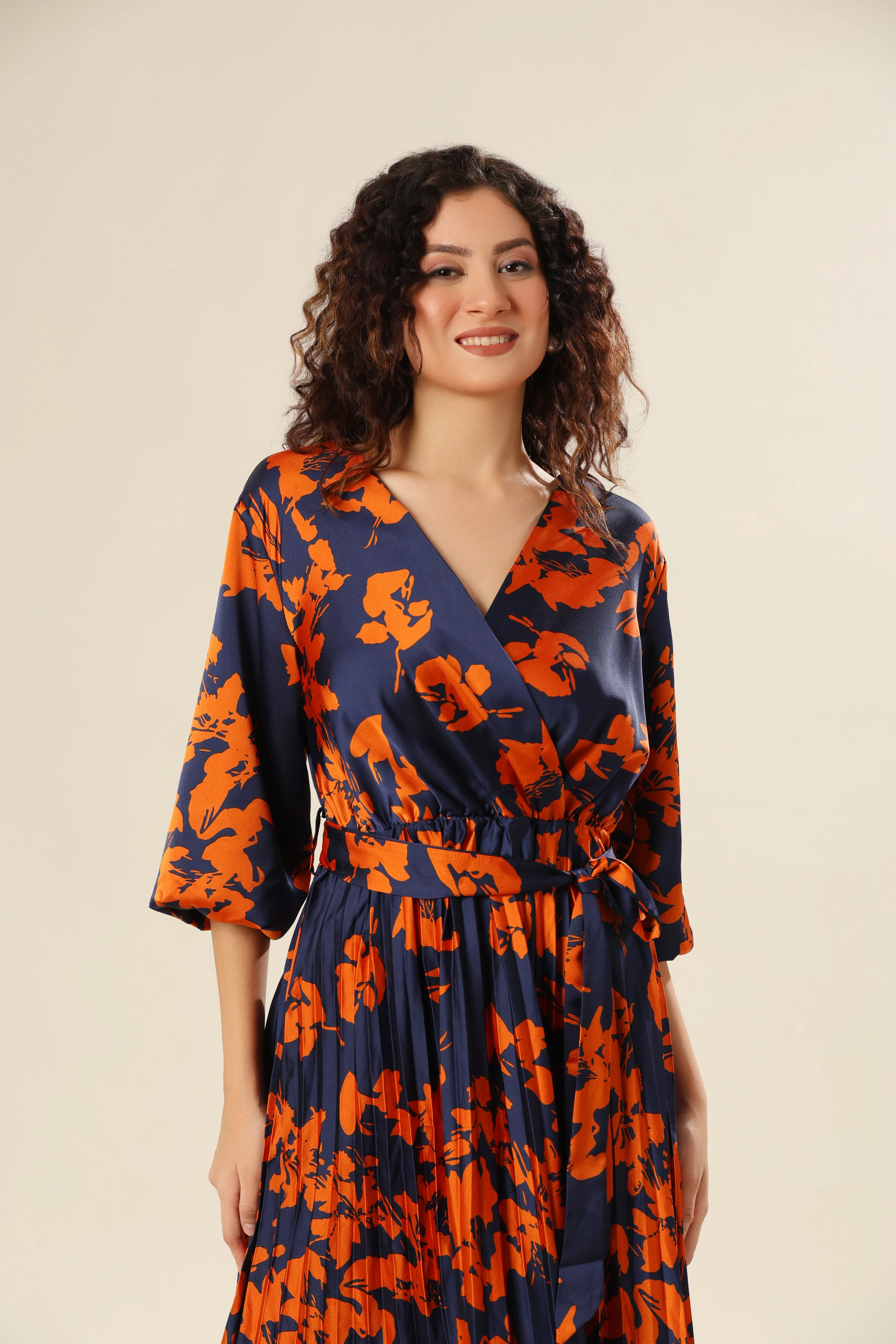 Tangerine Tango Pleat Dress
