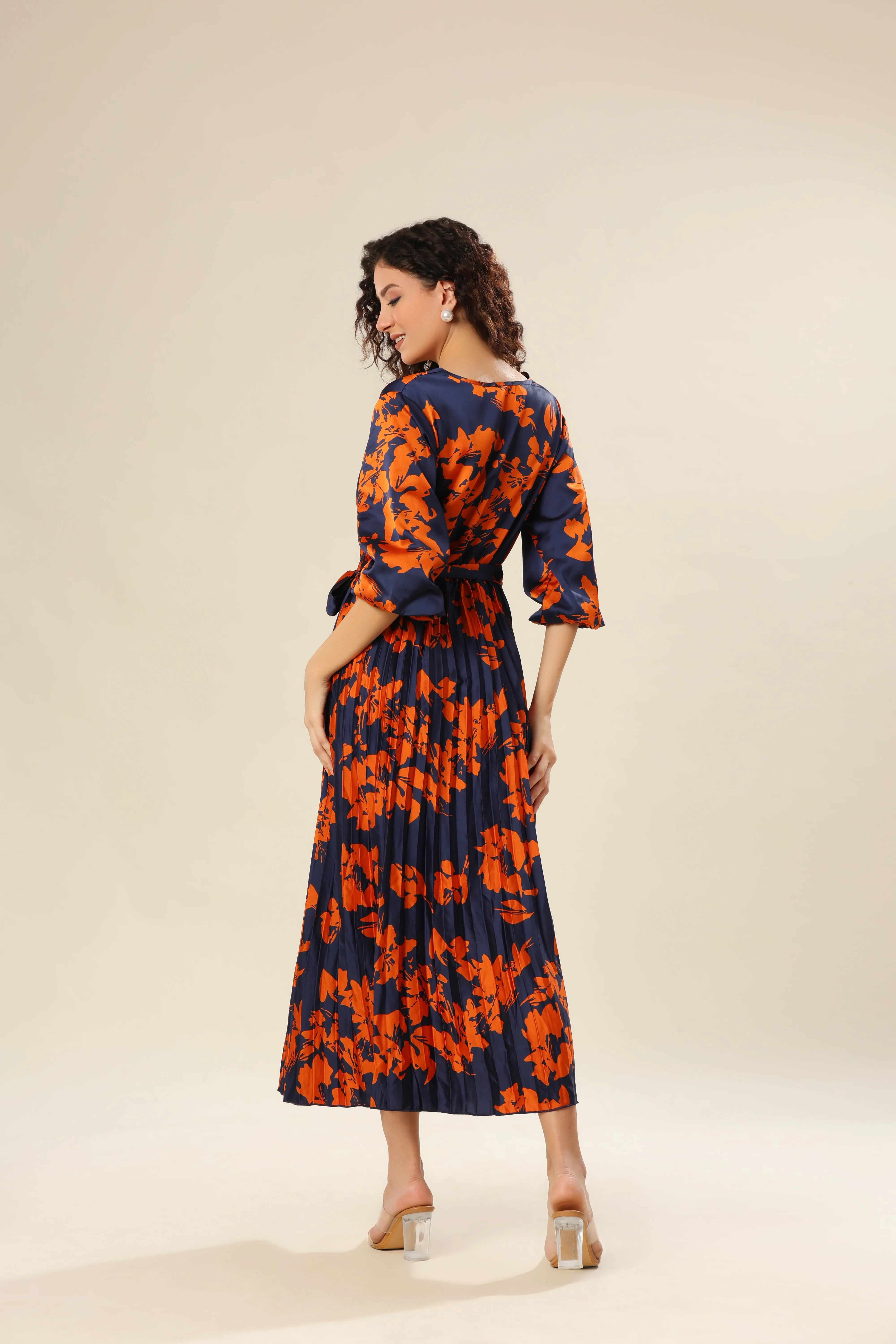 Tangerine Tango Pleat Dress