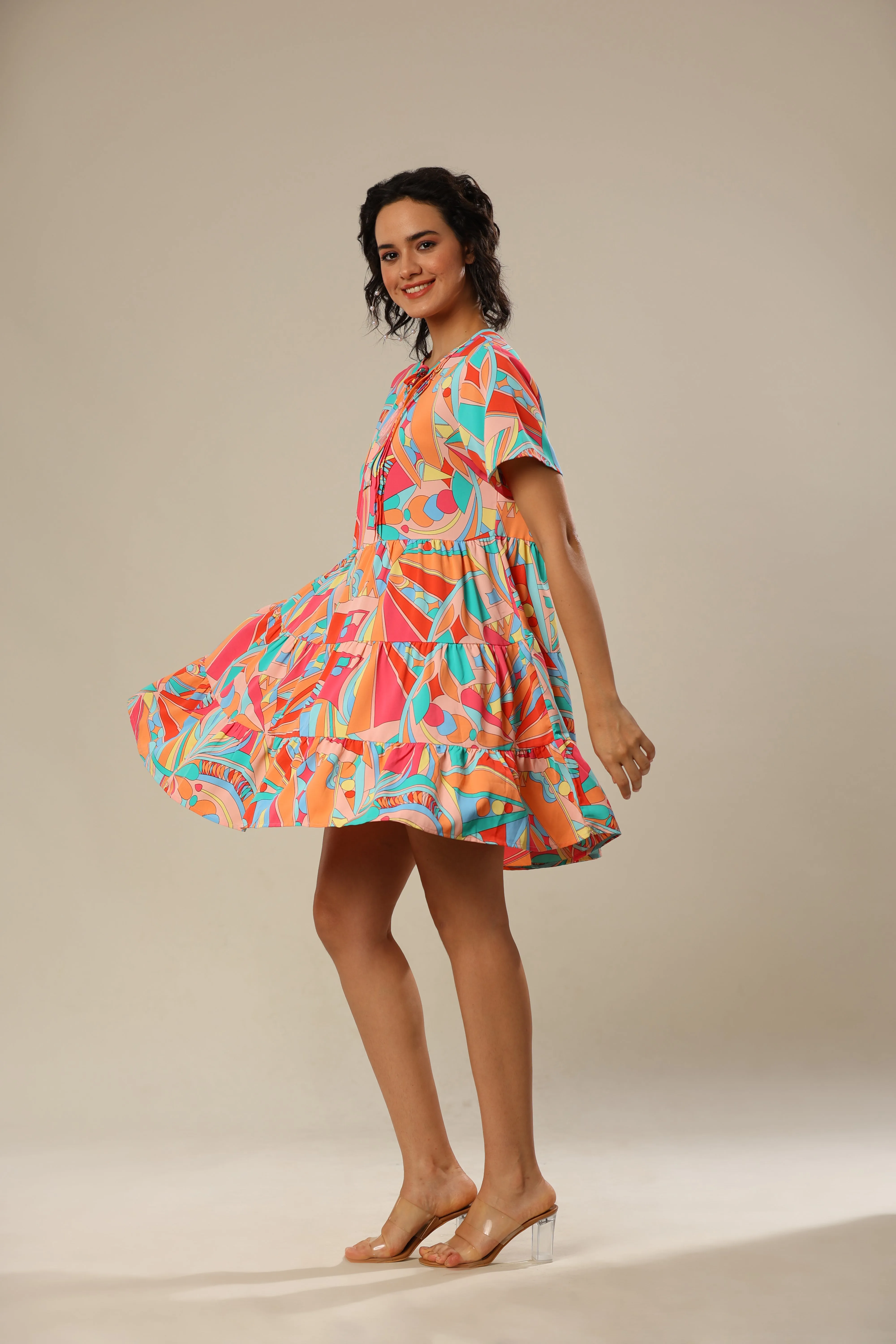 Tassel Tango Multicolor Glam Dress