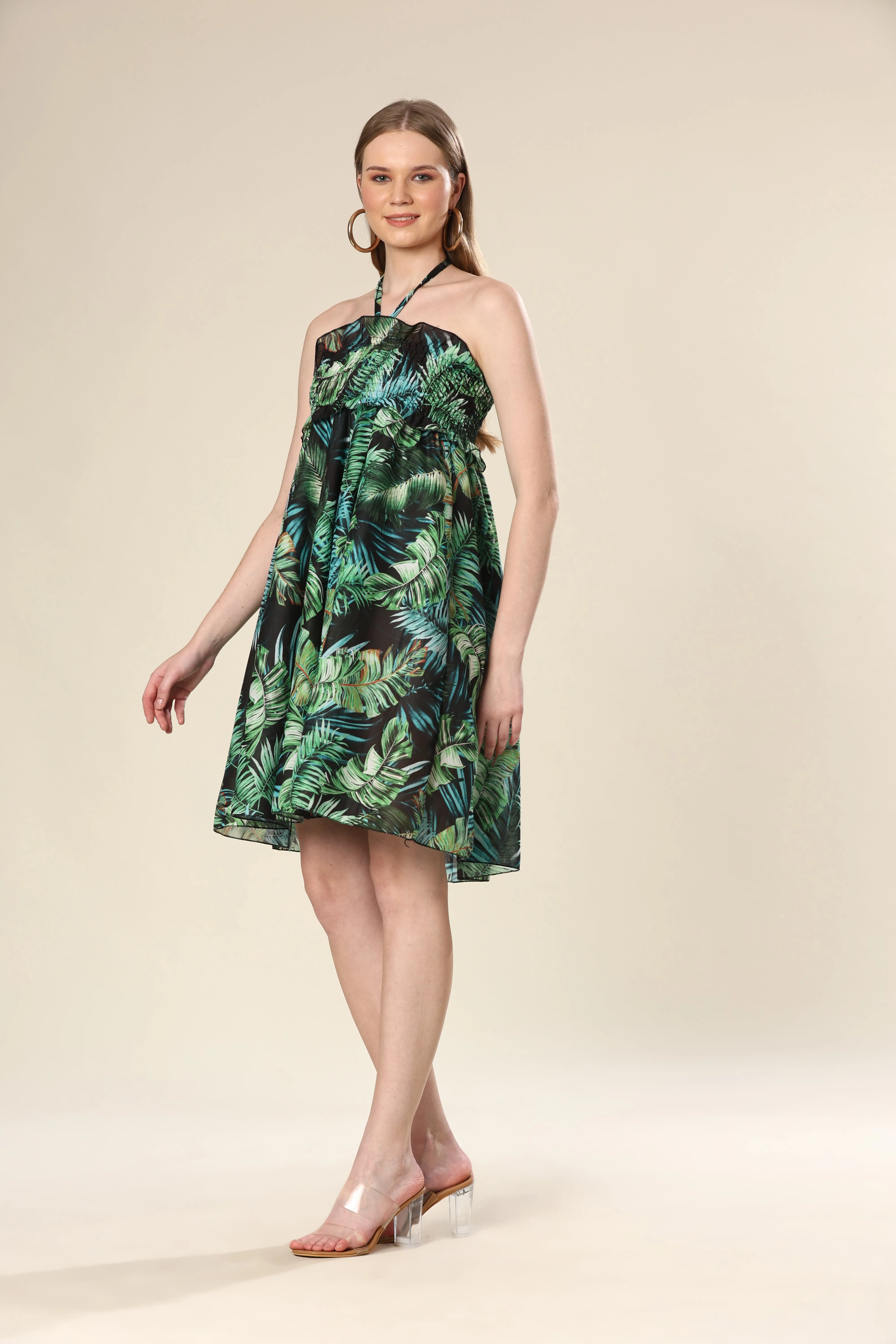 Tropical Greens Glam Dress