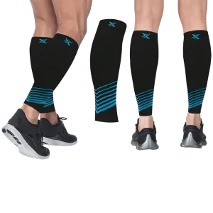 Ultra V-Striped Design Calf Support Recovery Compression Sleeves (1-Pair)