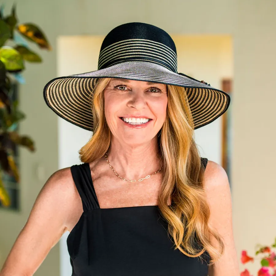 Wallaroo Hats Marseille Womens Sun Hat MARS - Black/ Natural