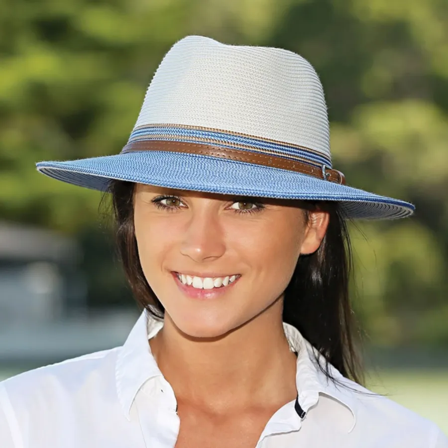 Wallaroo Hats Petite Kristy Womens Sun Protective Hat PKRI - Ivory/ Ice Blue