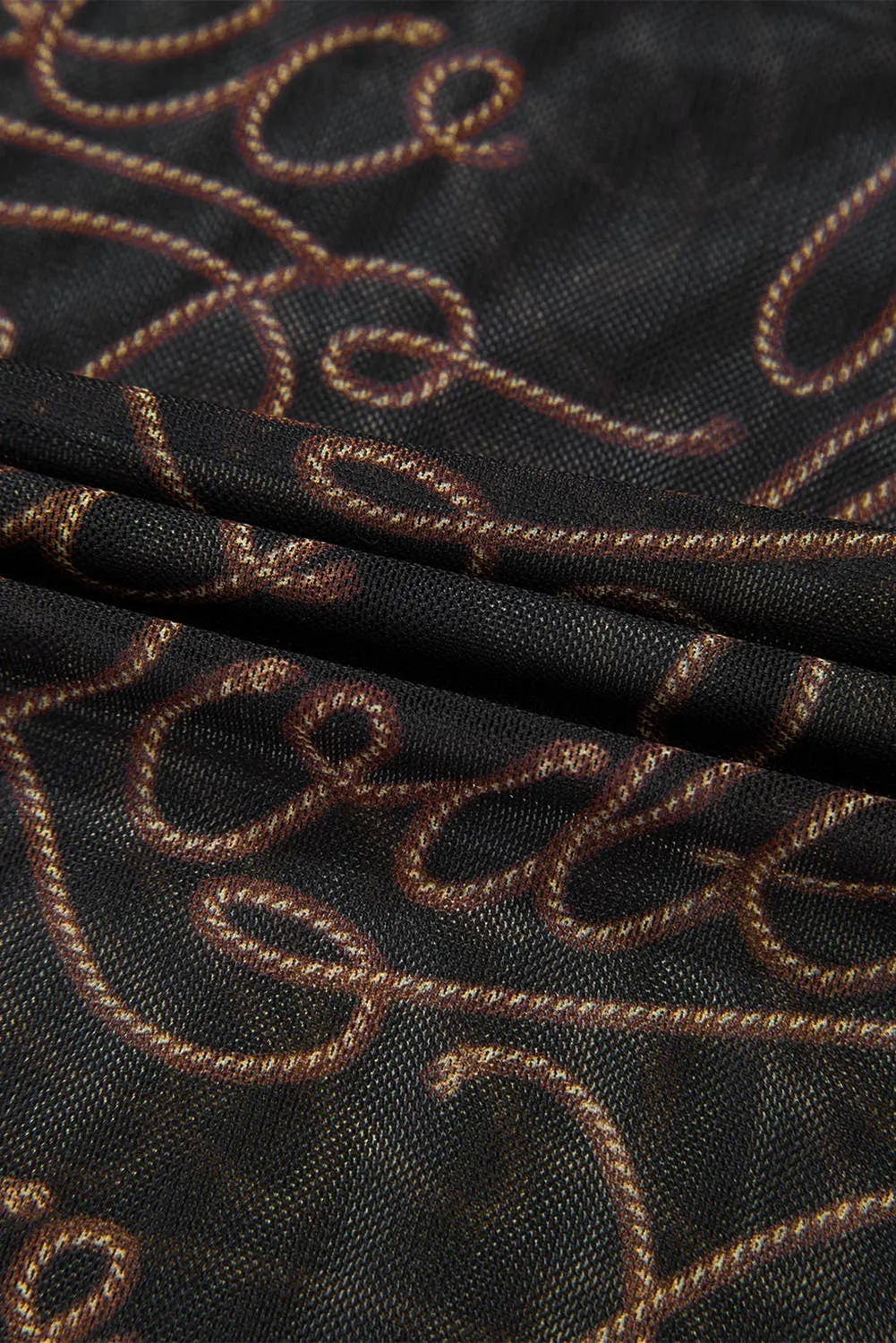 Western Rodeo Long Sleeve Mesh Top