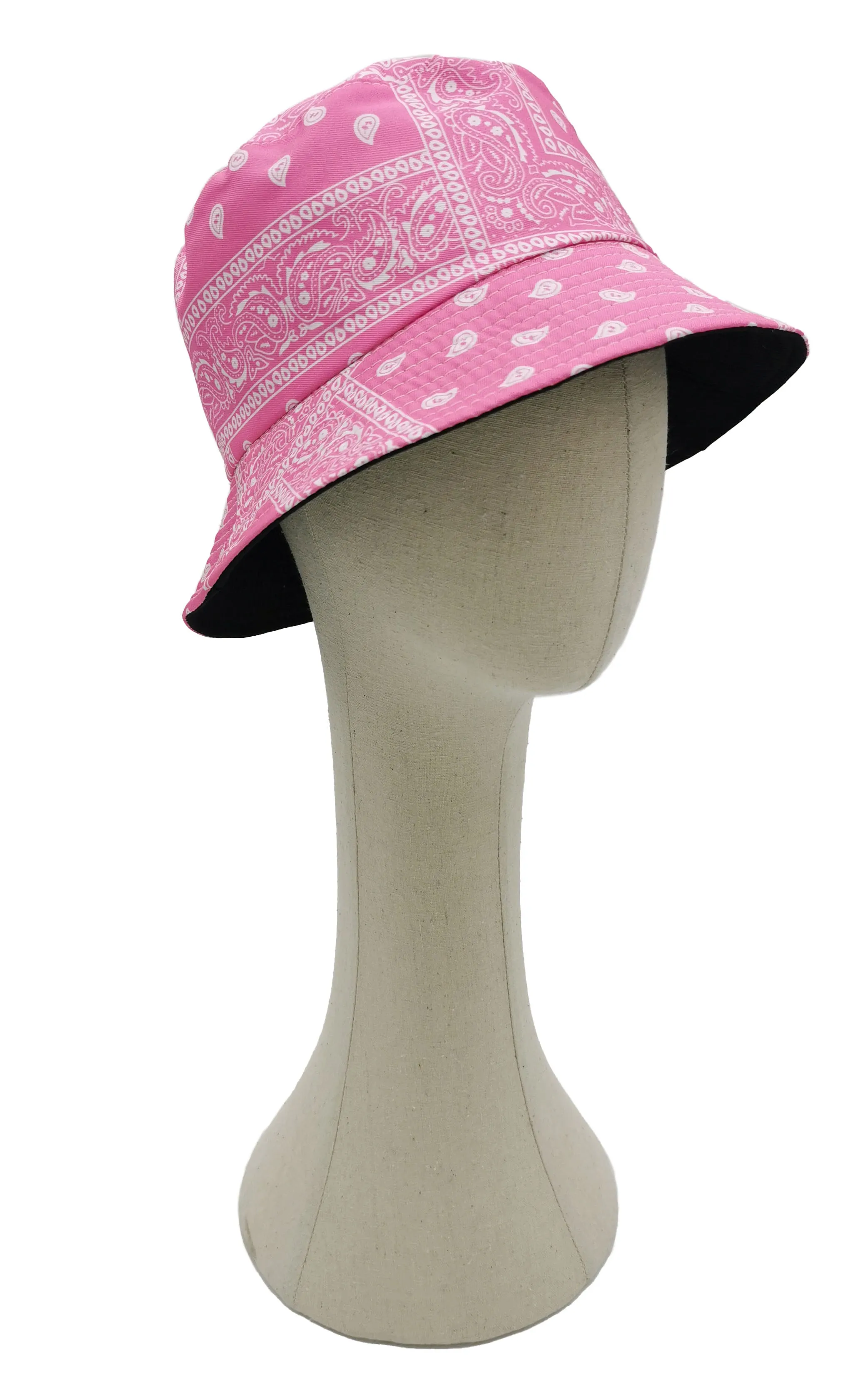 WHU110023 Bandana Pattern Reversible Bucket Hat
